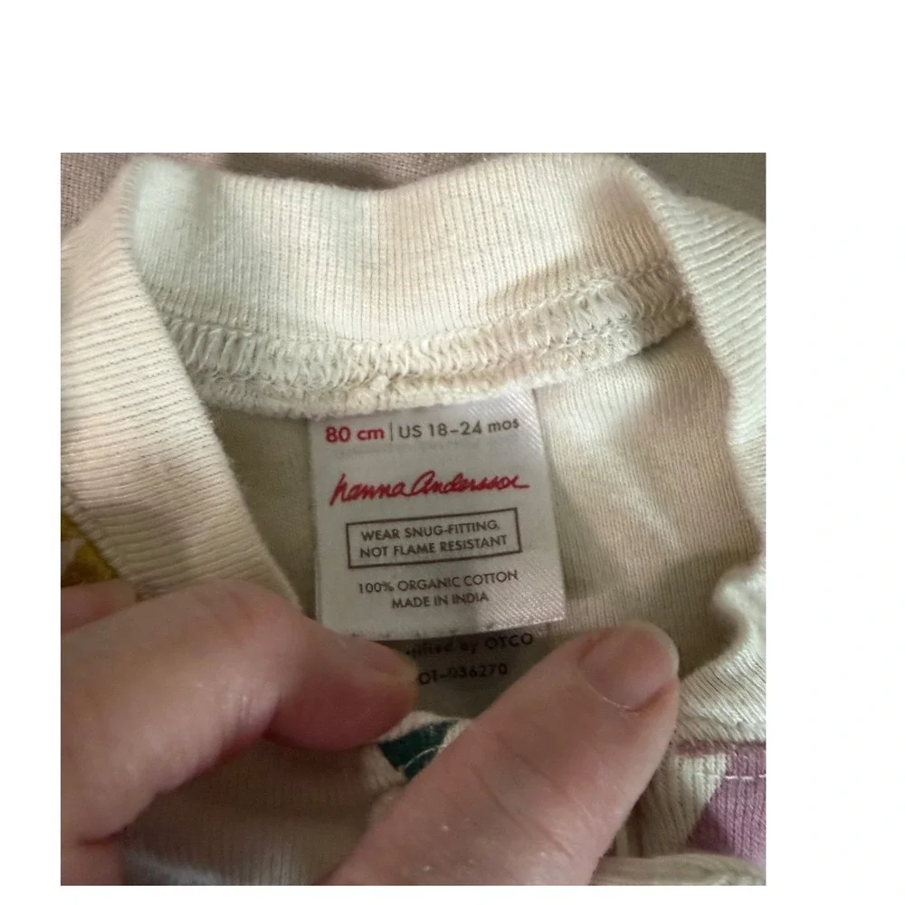 2PC Set Hanna Andersson Organic Cotton Holiday One‎ Piece Sleeper 18-24M Toddler
